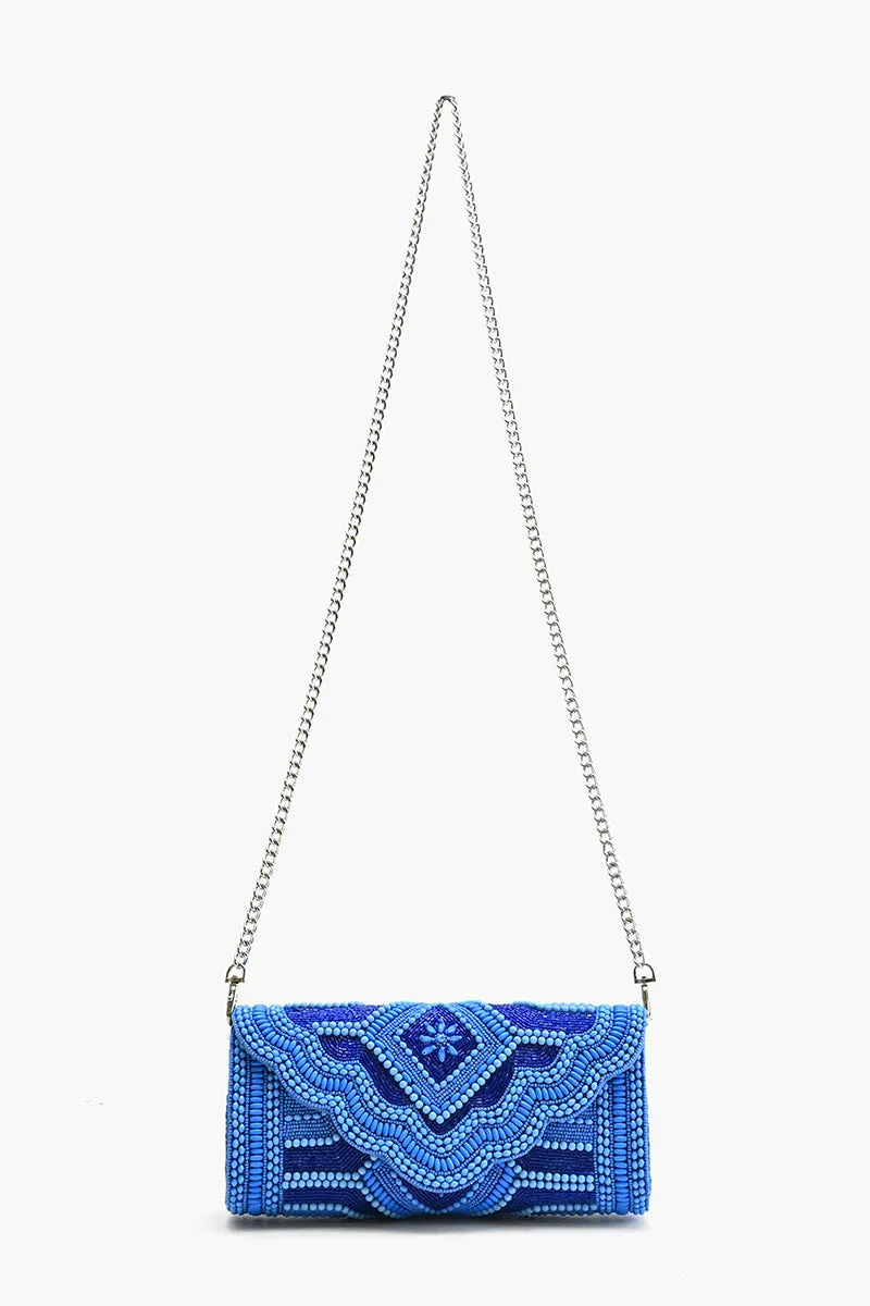 Cobalt Blue Glamour Clutch sold by America & Beyond product image thumbnail 3