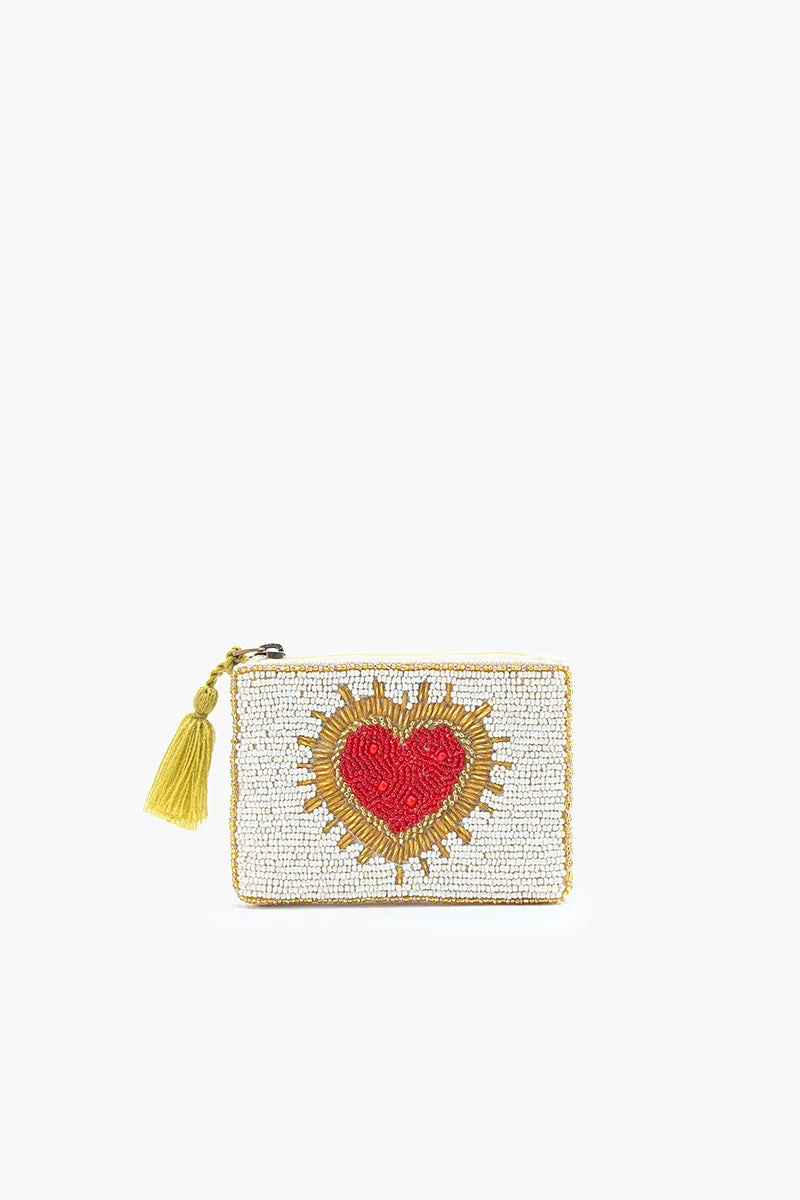 Golden Glow Heart Mini Pouch sold by America & Beyond