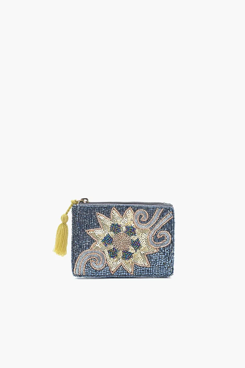 Golden Glow Embroidered Pouch sold by America & Beyond