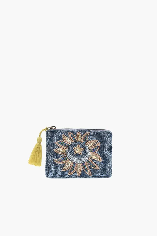 Celestial Sun & Moon Beaded Pouch sold by America & Beyond