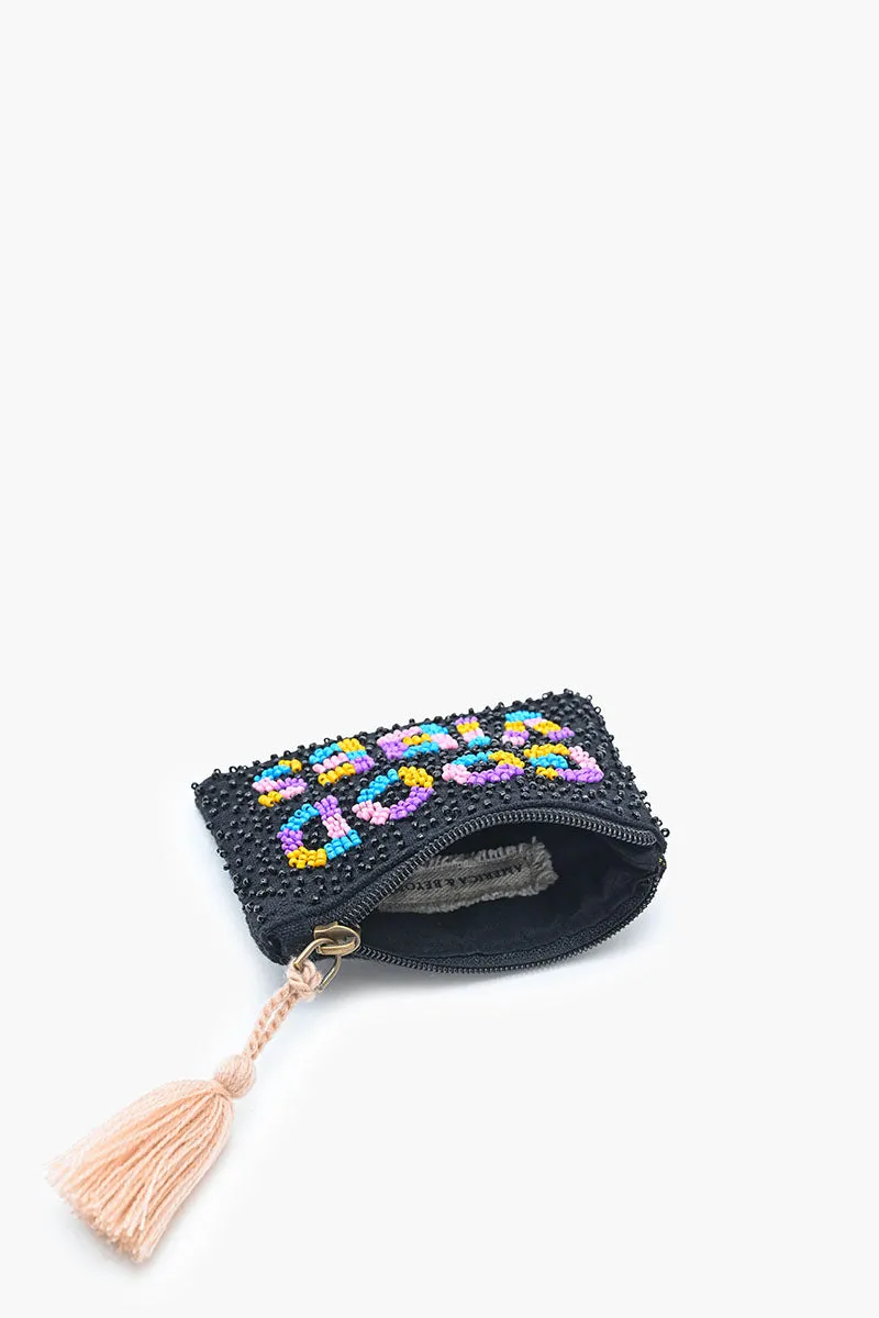 Vibrant Good Vibes Beaded Pouch sold by America & Beyond product image thumbnail 3