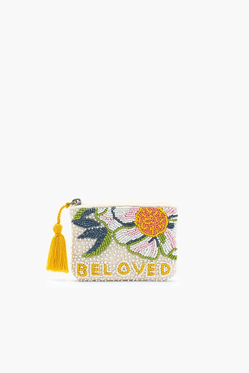Floral Beloved Embroidered Pouch sold by America & Beyond