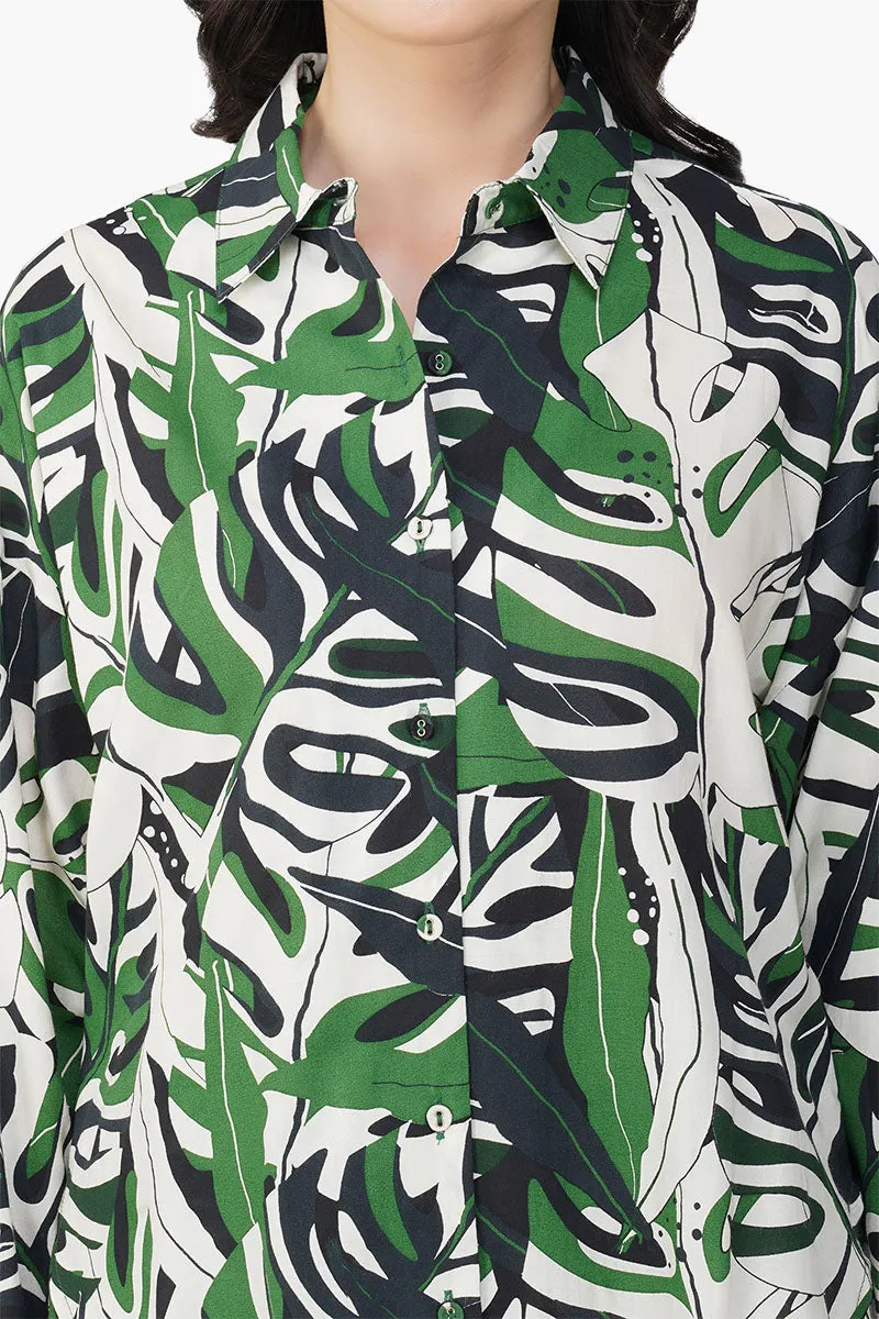 Green Birch Tropical Printed Shirt sold by America & Beyond product image thumbnail 5