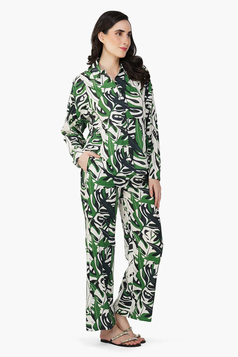 Green Birch Tropical Printed Shirt sold by America & Beyond product image thumbnail 2