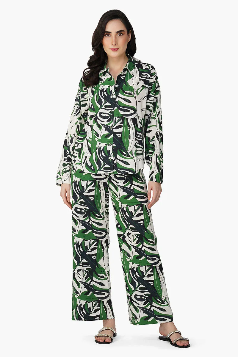 Green Birch Tropical Printed Shirt sold by America & Beyond