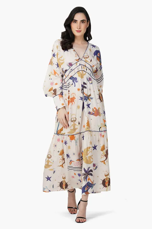 Day And Night Mix Match Celestial Printed Maxi Dress sold by America & Beyond