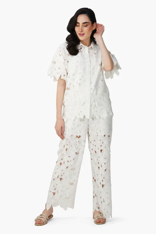 Pearl Lace Flower Trouser sold by America & Beyond