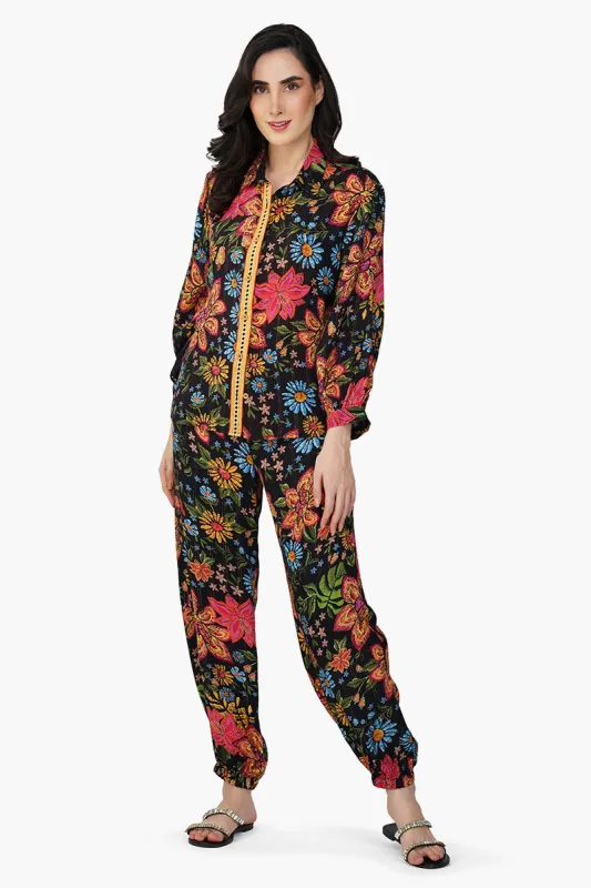 Black Multi Floret Shirt sold by America & Beyond