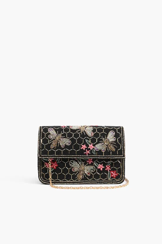 Black Honey Bee Crafted Clutch sold by America & Beyond