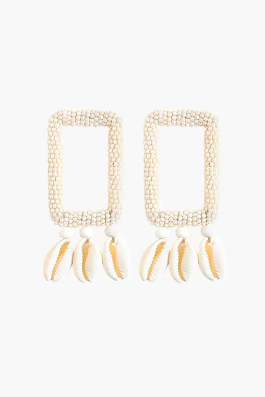 Pearl-Embellished Shell Earrings sold by America & Beyond