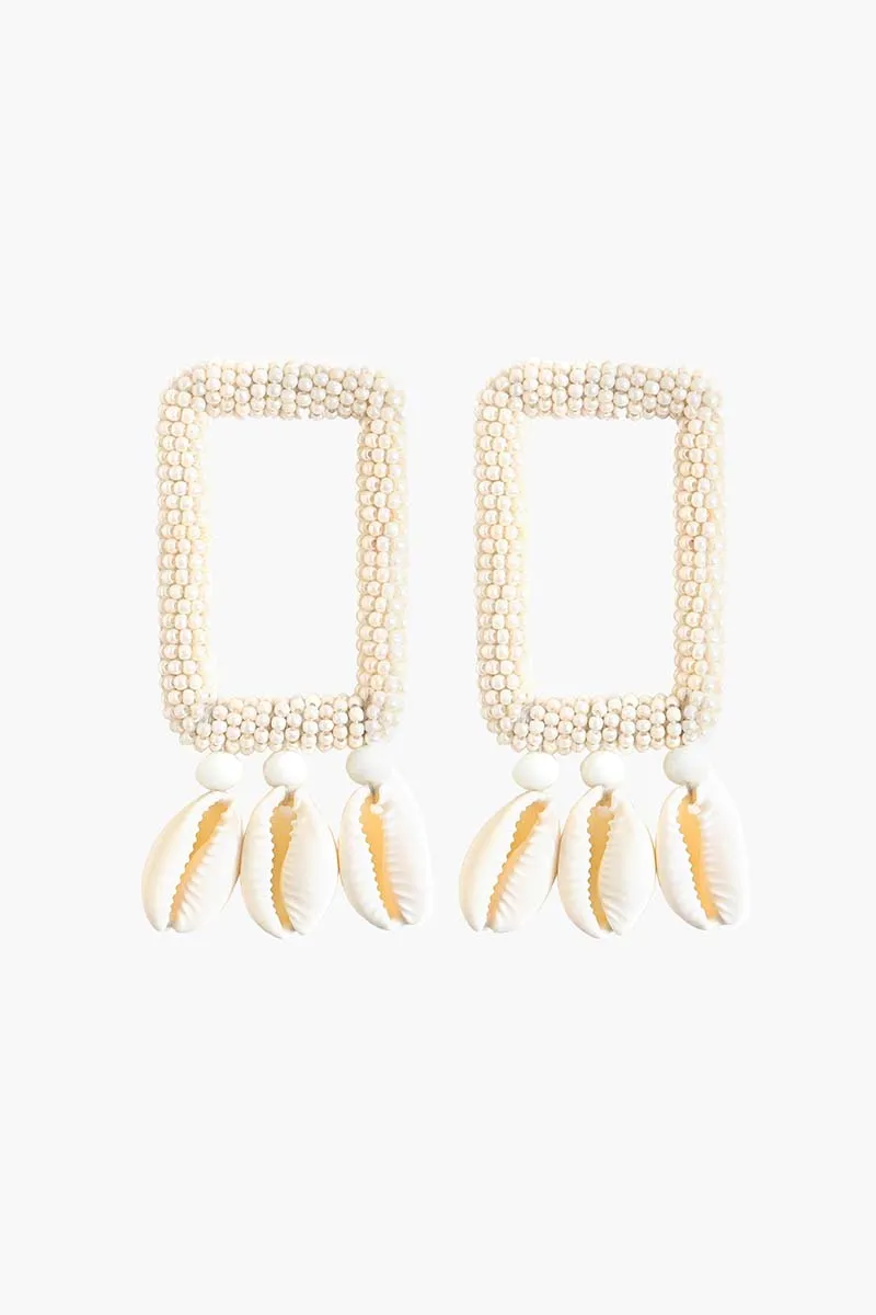 Pearl-Embellished Shell Earrings sold by America & Beyond