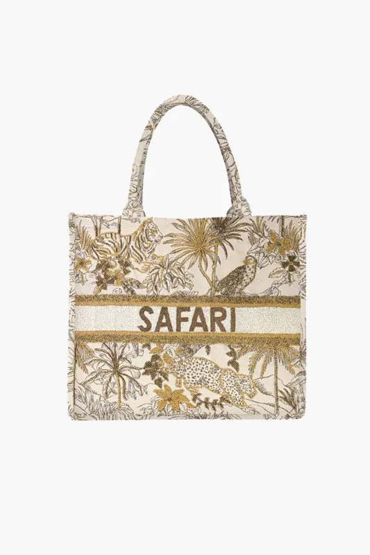 Gold African Safari Embellished Tote sold by America & Beyond