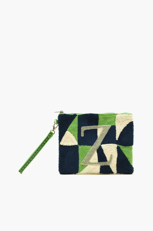 Beaded and Tufted Monogram Pouch-Z Initial sold by America & Beyond