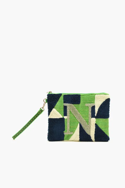 Beaded and Tufted Monogram Pouch-N Initial sold by America & Beyond