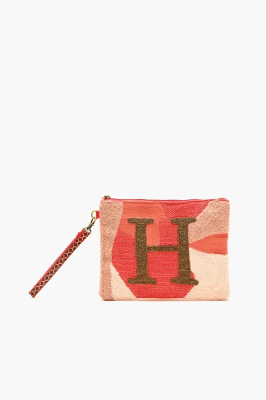 Beaded and Tufted Monogram Pouch-H Initial sold by America & Beyond