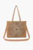Boho Beaded Market Tote with Crossbody-Beige Medallion sold by America & Beyond