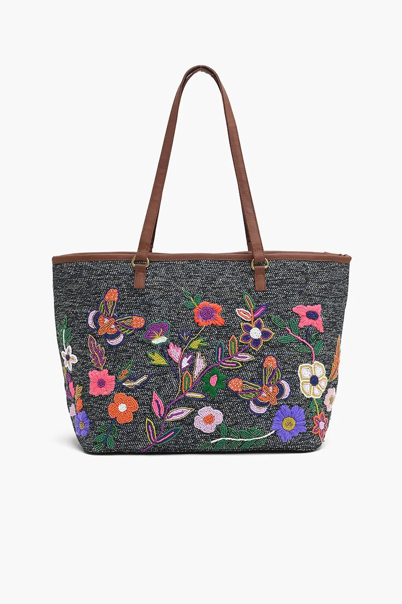 Glamorous Embellished Shopper Bag-Granite Tweed sold by America & Beyond