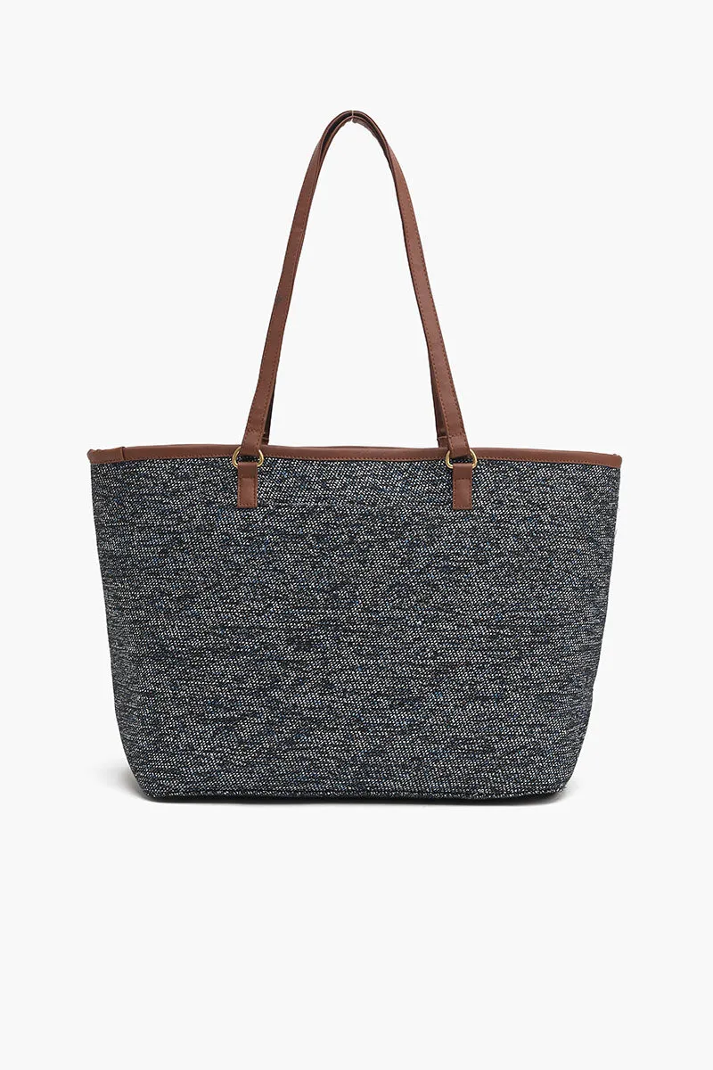 Glamorous Embellished Shopper Bag-Granite Tweed sold by America & Beyond product image thumbnail 2