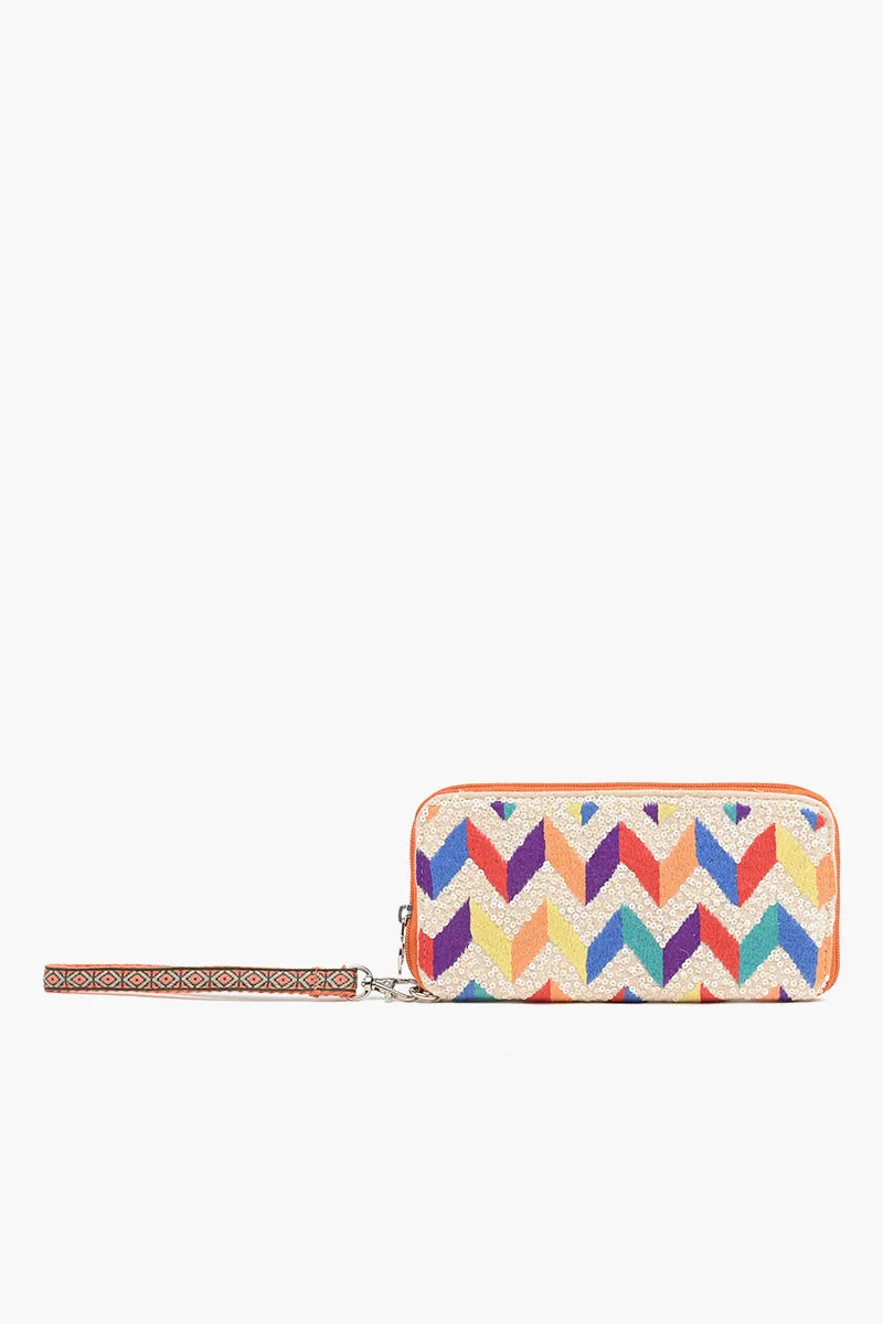 Embellished Wallet with wristlet-Aztec Chevron sold by America & Beyond product image thumbnail 2