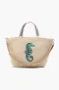 Sea Horse Embellished Large Jute Tote sold by America & Beyond