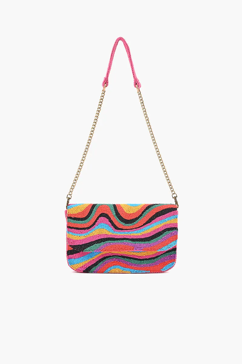 Rainbow Wave Embellished Shoulder Bag sold by America & Beyond