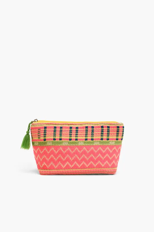 Chevron Handwoven Jacquard Cosmetic Pouch sold by America & Beyond