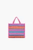 Embellished Shopper Satchel-Pink and Navy Chloe sold by America & Beyond