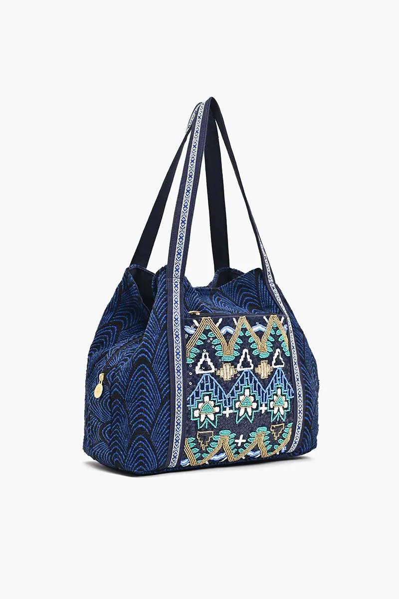 Denim Triple Entry Embellished Shoulder Bag sold by America & Beyond product image thumbnail 2