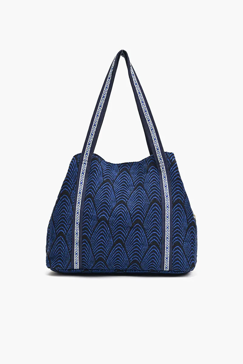 Denim Triple Entry Embellished Shoulder Bag sold by America & Beyond product image thumbnail 3