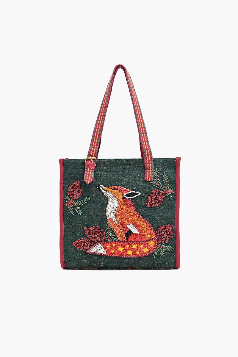 Adorable Creature Tote Beaded Tote-Fox the Auburn Whisperer sold by America & Beyond