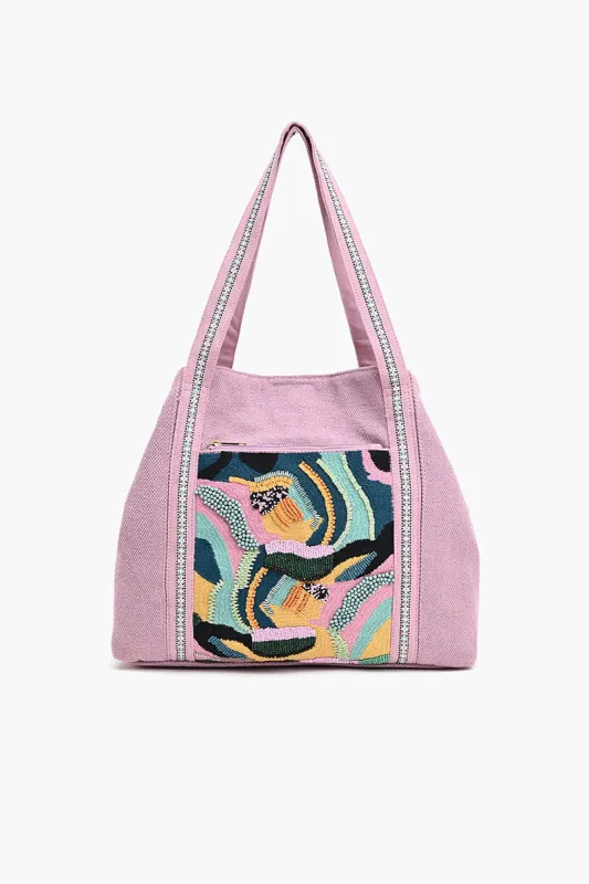 Pink Triple Entry Embellished Shoulder Bag sold by America & Beyond