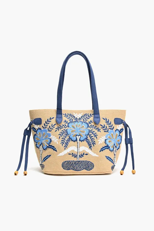 Embroidered Beaded ToteBlue Floral sold by America & Beyond