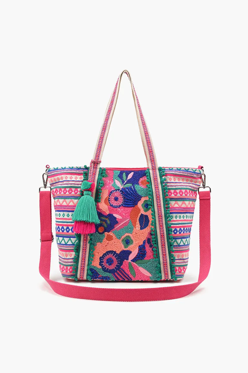 Embellished Tote, Crossbody and LG Pouch Bundle-Palm Beach Pink sold by America & Beyond product image thumbnail 2