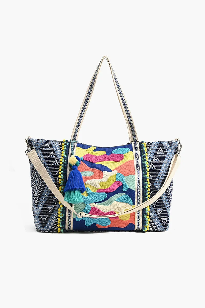 Embellished Tote With Two Pouches Cool Camo sold by America & Beyond product image thumbnail 2