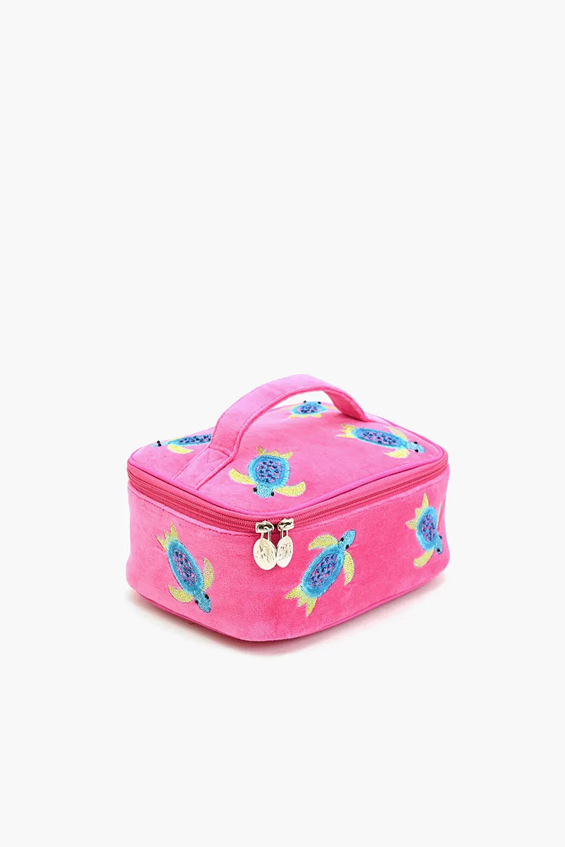 Velvet Embroidered Jewelry Box-Pink Turtle sold by America & Beyond product image thumbnail 2