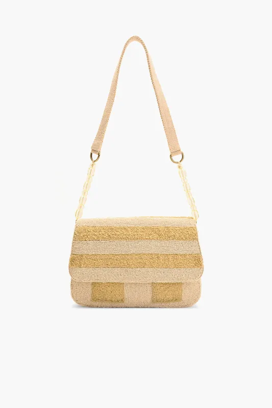 Beaded Shoulder Bag-Natural Stripe sold by America & Beyond