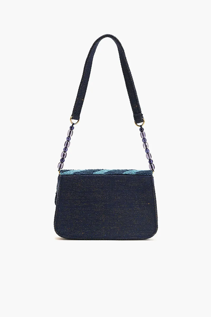 Beaded Shoulder Bag-Blue Stripe sold by America & Beyond product image thumbnail 3