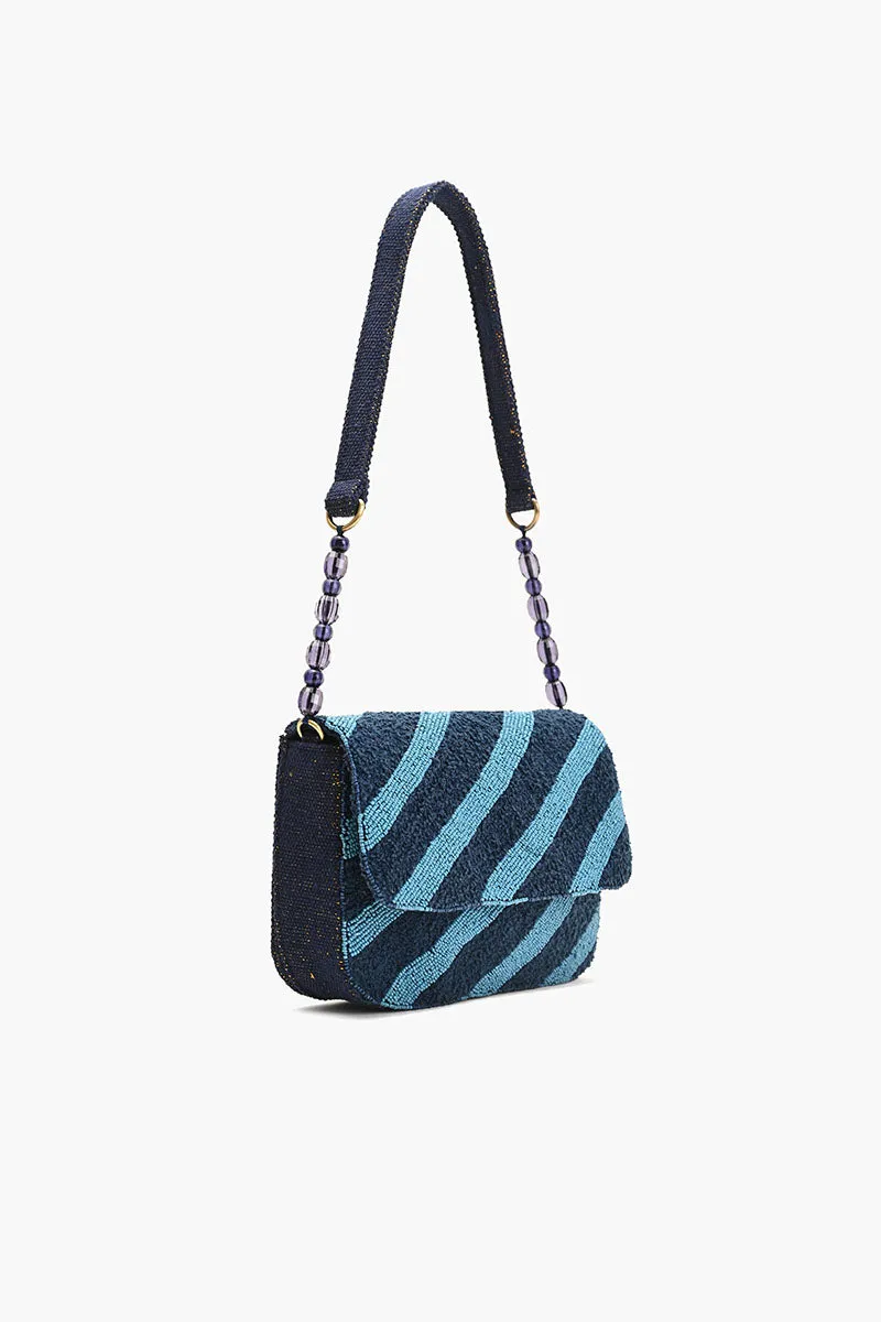 Beaded Shoulder Bag-Blue Stripe sold by America & Beyond product image thumbnail 2