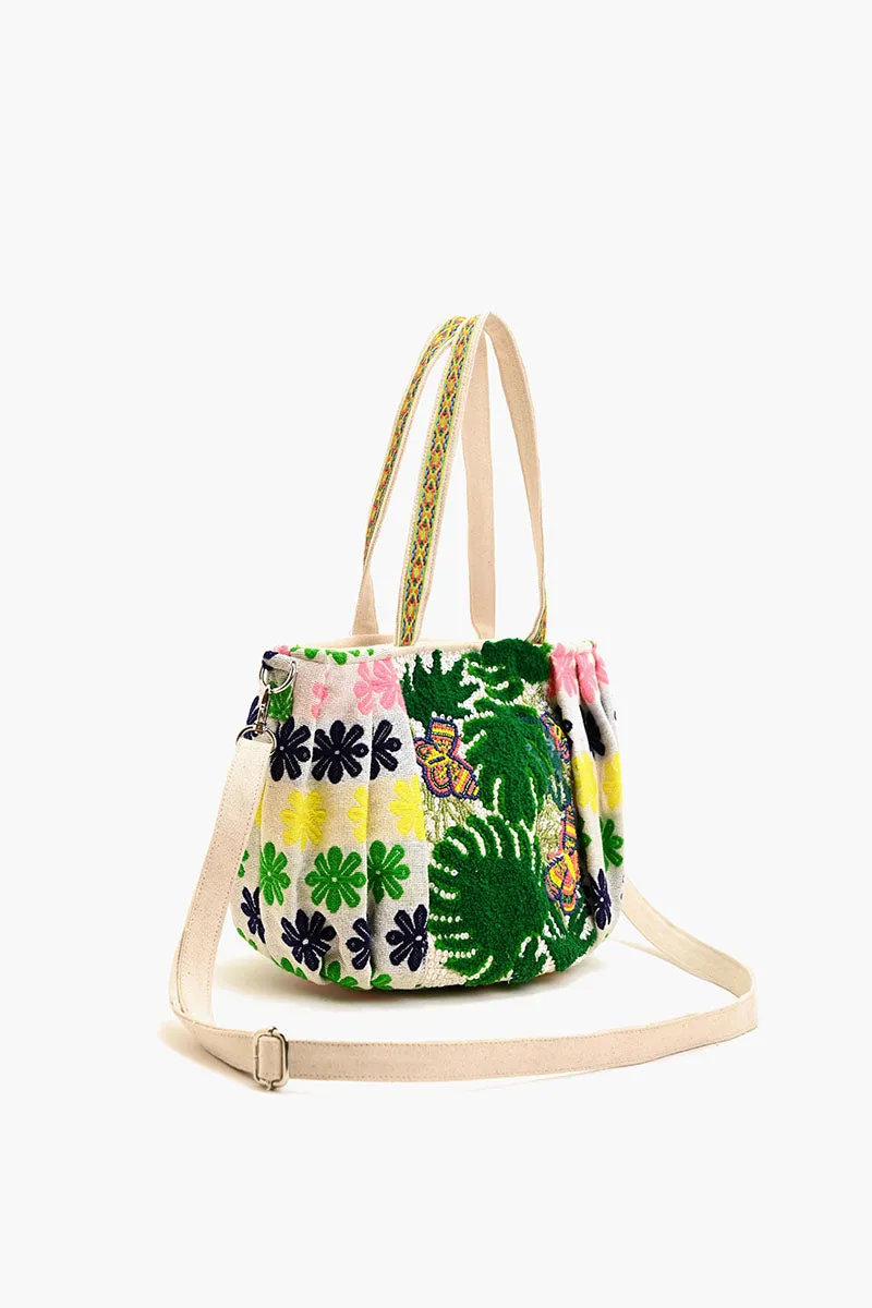 Beaded Ruched Tote with Crossbody Strap-Tropical sold by America & Beyond product image thumbnail 2