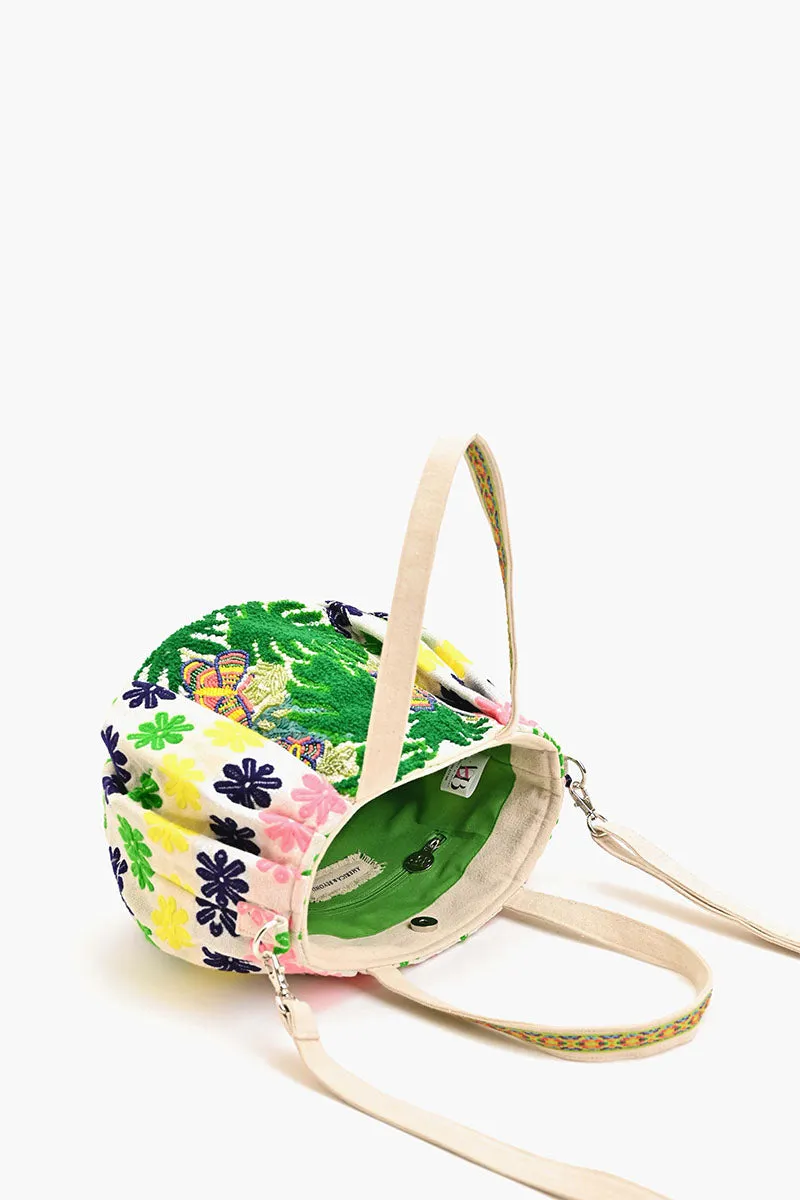 Beaded Ruched Tote with Crossbody Strap-Tropical sold by America & Beyond product image thumbnail 4