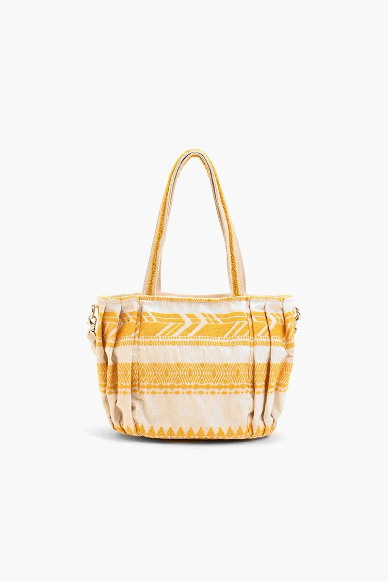 Beaded Ruched Tote with Crossbody Strap-Sunflower sold by America & Beyond product image thumbnail 2