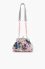 Beaded Frame Crossbody Clutch-Silver Butterfly sold by America & Beyond