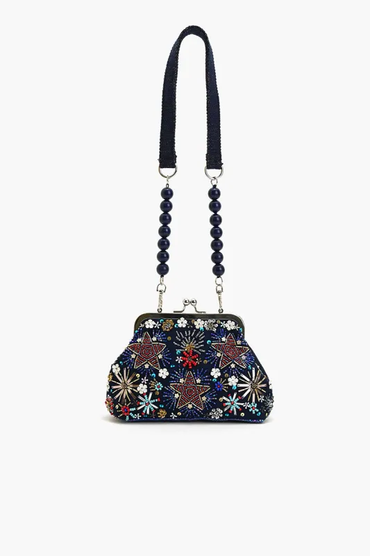 Beaded Frame Crossbody Clutch-Firework sold by America & Beyond