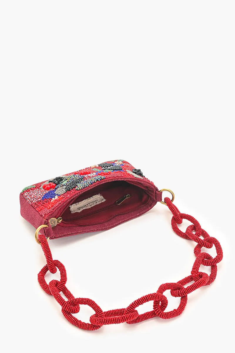 Ruby Glamour Beaded Shoulder Bag sold by America & Beyond product image thumbnail 5