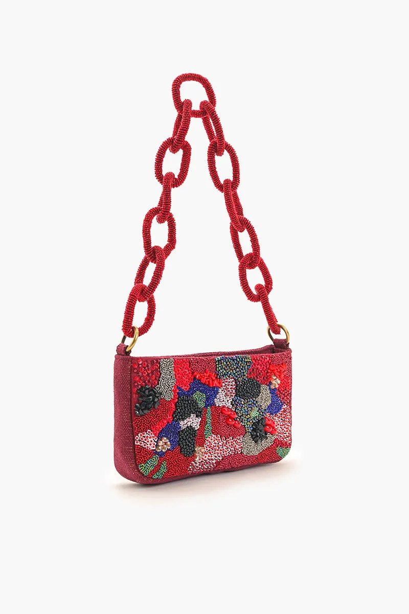 Ruby Glamour Beaded Shoulder Bag sold by America & Beyond product image thumbnail 3