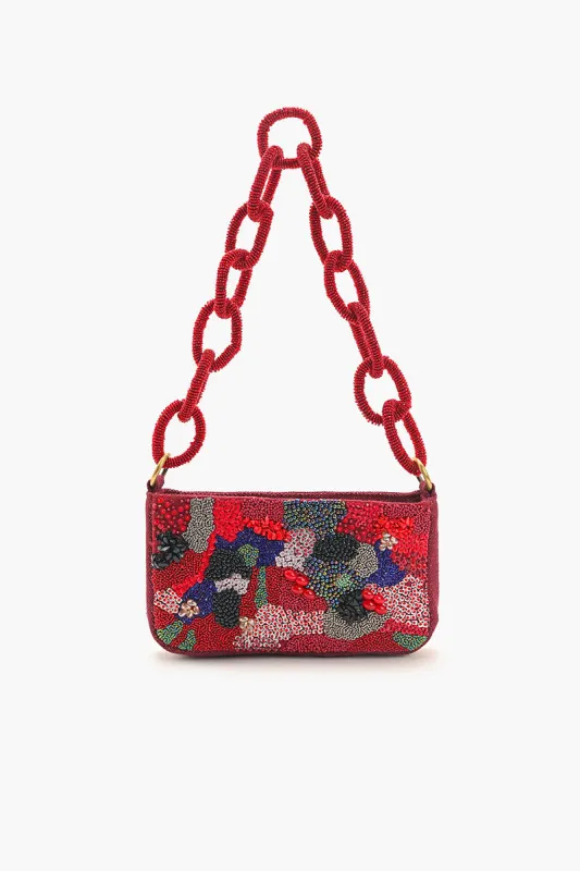 Ruby Glamour Beaded Shoulder Bag sold by America & Beyond