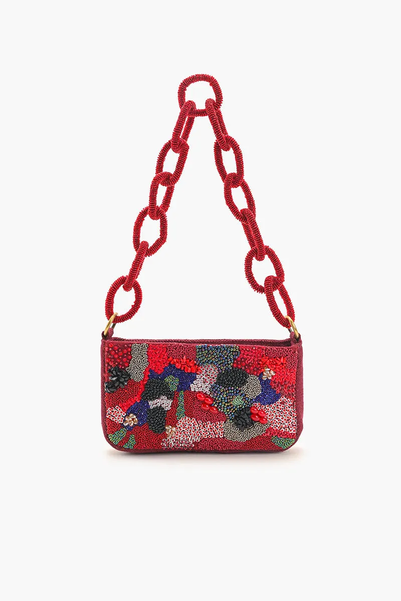Ruby Glamour Beaded Shoulder Bag sold by America & Beyond