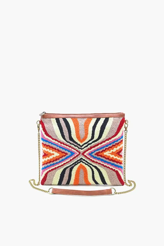 The Soho Tan Tufted  Clutch sold by America & Beyond