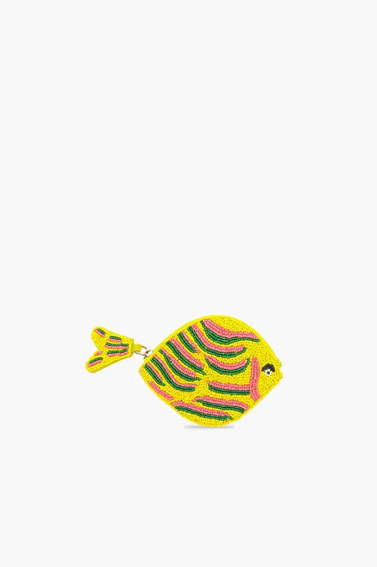 Fish & Fins Mini Coin Pouch - Yellow Tropic sold by America & Beyond