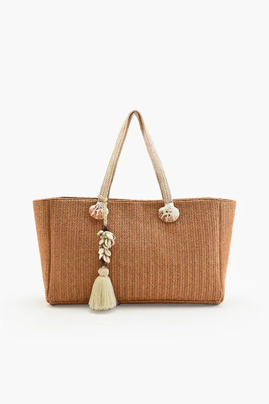 Raffia Reef Shell Tote sold by America & Beyond
